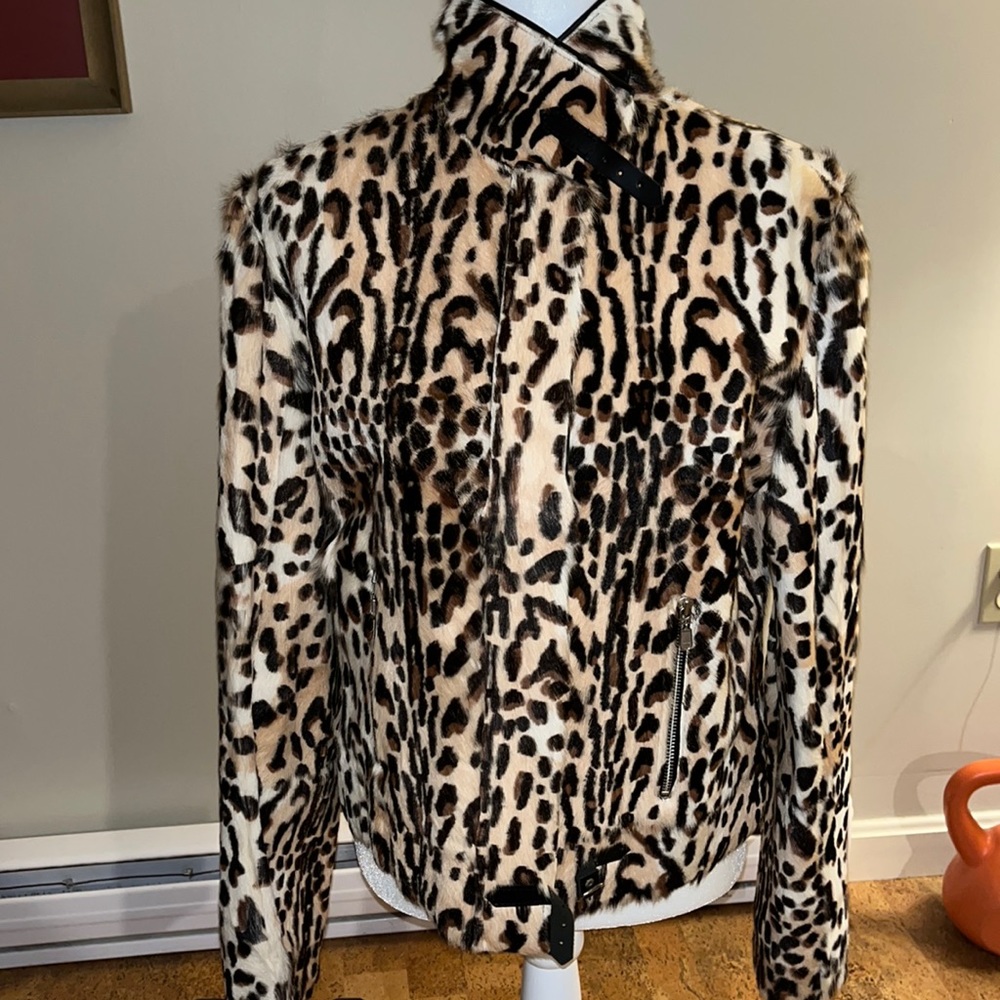 Leopard Dyed Kid Skin real Fur Moto Jacket from Neiman Marcus.